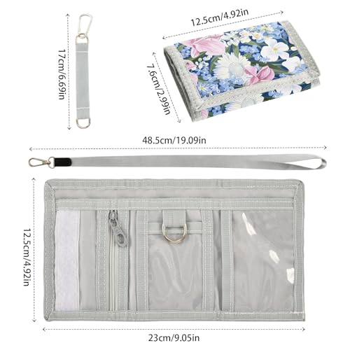 ALAZA Kids Wallets for Boys Girls Toddler Trifold Wallet Children Small Lisianthus Flowers with Zipper Coin Pocket3