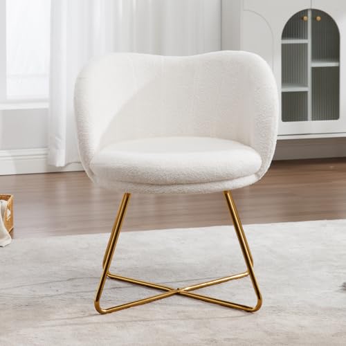 chairus Fauteuil Rembourré en Fausse Fourrure Chaise de Chambre Salon Balcon Chaise Longue avec...
