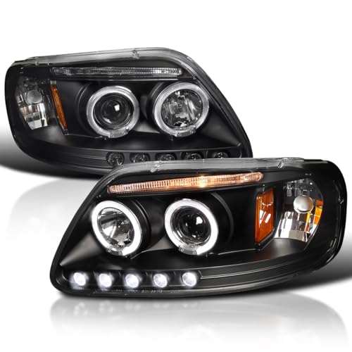SPEC-D Dual Halo Projector Headlights for 1997-2003 Ford F-150