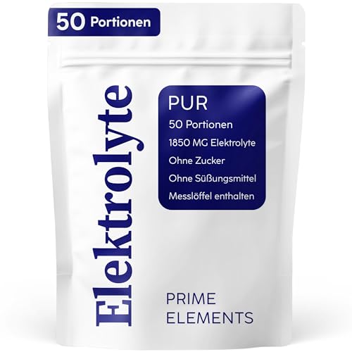 Elektrolyte Pur ohne Zucker | 50 Portionen mit je 1850 MG | Elektrolyte Pulver für Sportler bei Flüssigkeitsverlust | 250g | Natürlich salzig mit wenig Zitronensäure