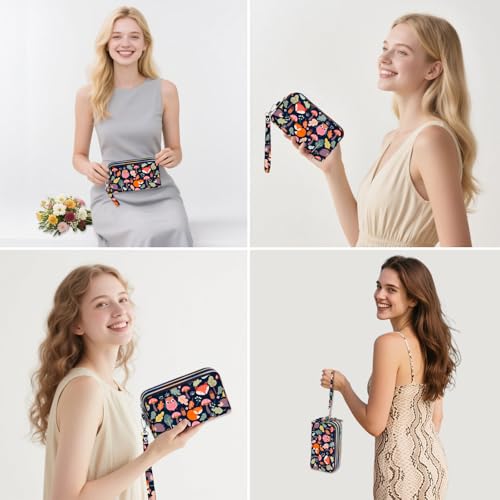 Image of BIAOTIE Large Capacity Wristlet Wallet - Women Printed Nylon Waterproof Handbag Clutch Purse