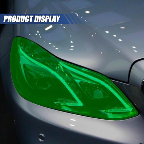 Image of WALLMATE Headlight Taillight Film Self Adhesive Smoke Film Fog Light Film Vinyl Tint Wrap Film Car&Bike Protection Film Sheet Sticker (Green Smoke, 12x50 Inch)