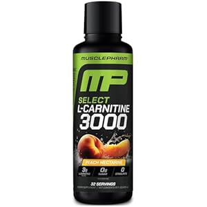 Muscle Pharm L-Carnitine 3000, The Ultimate Liquid L Carnitine Supplement for High-Performance, Supports Metabolism, Hydration & Energy, Zero Sugar/Calories, Peach Nectarine Flavor, 32 Servings