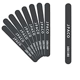 JPACO 12 PCS Professional Black Nail Files 100 180 Grit