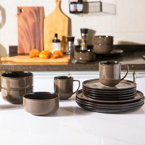Image of LERATIO Ceramic Dinnerware Sets for 8,Plates and Bowls Sets,Reactive Glaze Dishes Set,Highly Chip and Crack Resistant | Dishwasher & Microwave & Oven Safe Dishes set,Service for 8-Coffee (24pc)