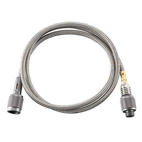 Campingmoon Stainless Steel High Pressure Hose Connector Propane Threaded Extension Tube Barbecue Stove Gas Tank Accessories Connecting Pipe (Z17)