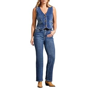 Tribal Women’s Brooke High-Rise Microflare Jeans with Contrast Waistband