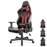 Focuseat Gaming Chair Ergonomic Office Chair with Headrest and Lumbar Support, 3D Soft Arm Rest, PU Leather, Adjustable Height Swivel Computer Chairs with Seat Lock, Large PC Chair for Adult