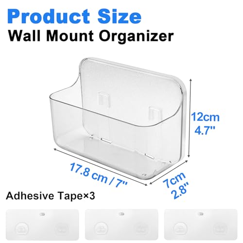 Diesisa 2pc Plastic Wall Mount Organizer, Clear Cabinet Door Organizer, Adhesive Shelves, Acrylic Bathroom Shelves for Wall, with Self Adhesive Tapes, for Bathroom, Kitchen, Living Room by Diesisa - Image 8