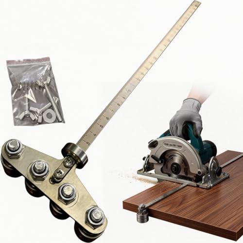 Adjustable Stainless Steel Positioning Calipers & Cutting Guide for Circular Saws and Hand Saws - Precision Wood Cutting & Measurements (Silvery White)