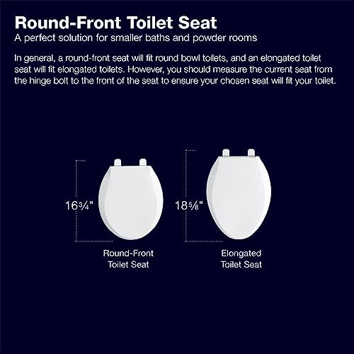 Image of KOHLER K-4639-7 Cachet Quiet Close Toilet Seat, Black, Round