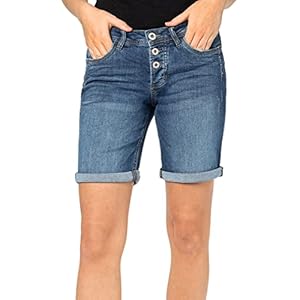 Sublevel Damen Jeans Bermuda-Shorts mit Denim Aufschlag