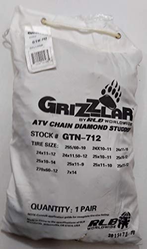 Grizzlar Gtn-712 Atv Diamond Studded Tire Chains 24X8-12, 24X9-10, 24X9-11, 24X9-12, 24X10-11, 24X10-12, 24X11-9, 24X11-10, 24X11-12, 24X11.50-10, 24X11.50-12, 25X8-12 #TOP4