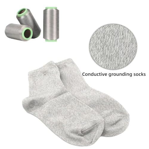 Grounding Socks,Conductive Socks,Silver Fiber Grounded Sock,1 pair(Includes Grounding Wire)3