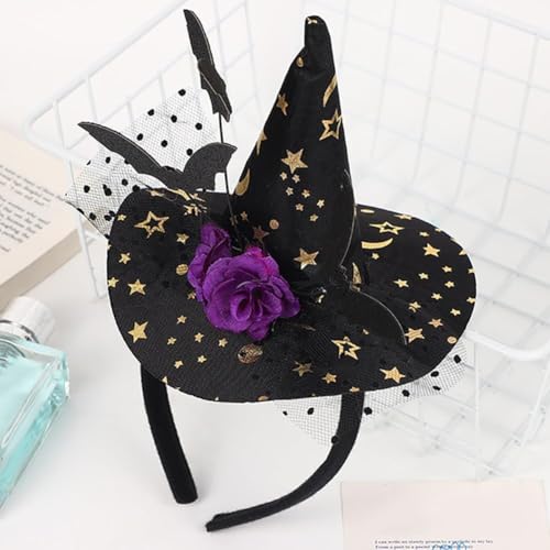 [Wefitfix] ハロウィン カチューシャ ハロウィン コスプレ 小道具 可愛い 魔女の帽子 蝙蝠 コスチューム道具 ハロウィーン雰囲気満々 魔女 カチューシャ 衣装に合わせやすい 仮装 パーティー グッズ 髪飾り 写真撮影用 (魔女の帽子カチューシャ) [並行輸入品]のサムネイル