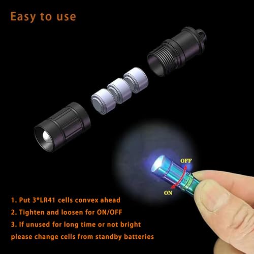 Image of Super Mini Small Tiny Keychain Flashlight, Smallest Bright Key Ring Light Torch for EDC Emergency Dog Walking Sleeping Reading Gift for Student Kids or Parents (e1-alu alloy Red)