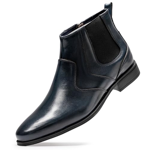 Image of Holy dove Chelsea Boots Men - Genuine Leather,Chelsea Boots for Men with Side Zipper, Casual Slip-On Ankle Boots, Chukka & Oxford Style Dress Boots