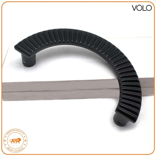 Image of VOLO Main Door D Handle /Door Handles for Main Door /Glass Door Handle /Pull Handles, for Home /Office /Hotels(Model- S-618, 160MM) (Pack of 1 Set) (Black)