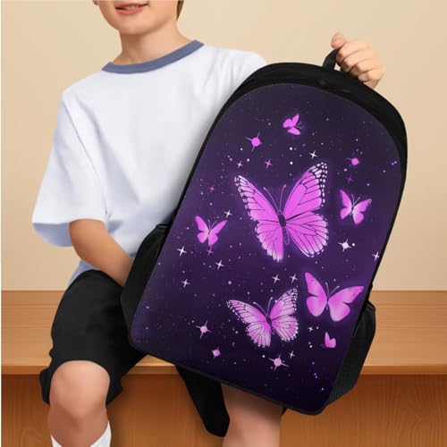 Butterfly Backpack and Lunch Box for Girls Kindergarten Elementary School Bag with Water Bottle Holder Lightweight Student Bookbag for Kids Back to School Gift for Students2