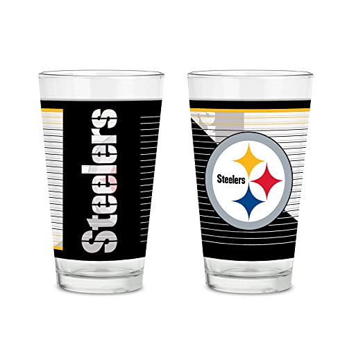 Rico Industries NFL Football Pittsburgh Steelers 16 oz Pint Glasses