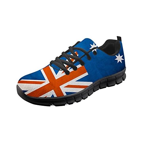 HUGS IDEA Union Flag Pattern Athletic Running Shoes Air Mesh Breathable Sport Trainers Walking Jogging Sneakers for Men Cover