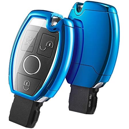 Amazon Oatsbasf ベンツ 車 鍵 ケース スマートキー ケース キー カバー 汚れ 滑り 傷 防止 きー保護ケース ブルー キーケース キーホルダー 車 バイク