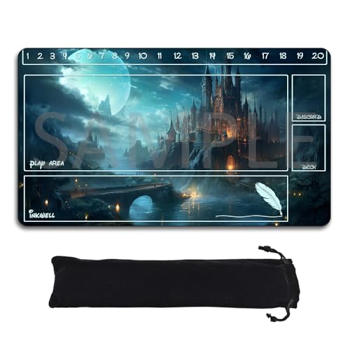 Playmats Lorcana対応サイズ24x14インチ TCGゲーミングマット44、滑り止めゴムとゾーンプレイマットと無料収納バッグ(DIS44-zone1、24x14インチ)（Amazon）