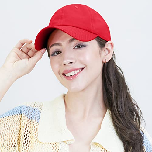 Image of Cotton Baseball Cap Dad Hat - Washed Low Profile Adjustable Hat for Men Women Casual Outdoor Running Golf