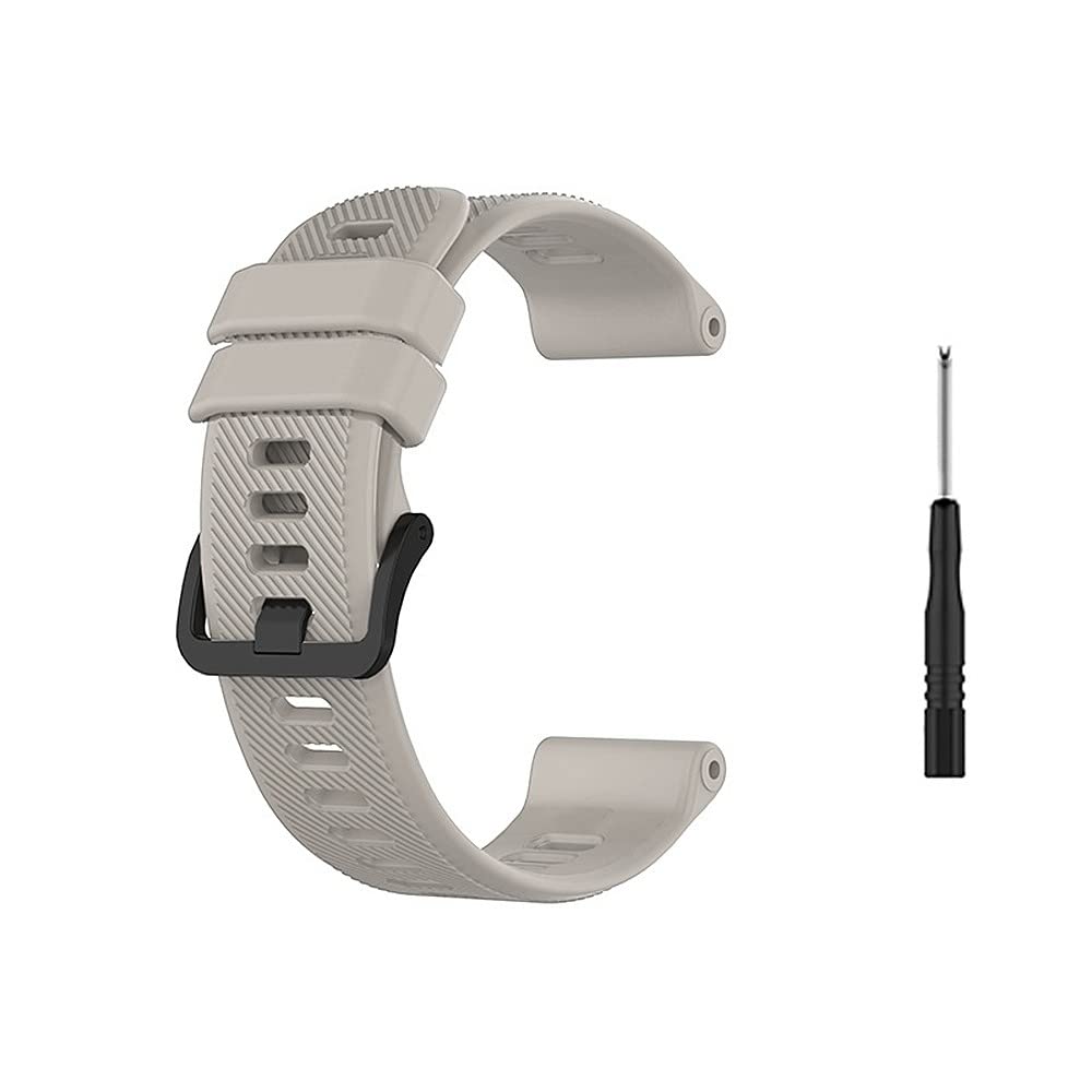 22mm Unisex Replacement Silicone Watch Strap with Screwdriver Black Buckle Compatible with Garmin Forerunner 745 Watch, Light Grey (B09ZBH1WV8) Amazon Price History, Amazon Price Tracker
