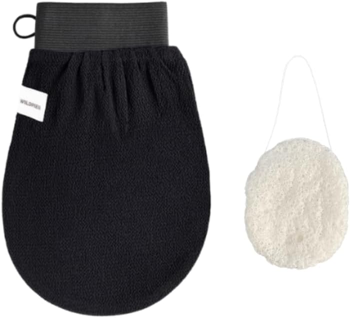 Wildpier Deep Luxe Exfoliating Glove and Konjac Sponge Bundle