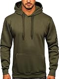BOLF Herren Kapuzenpullover Hoodie Sweatshirt mit Kapuze Pullover Pulli Langarmshirt Freizeit Sport Fitness Outdoor Casual Style 1004 Khaki L [1A1]