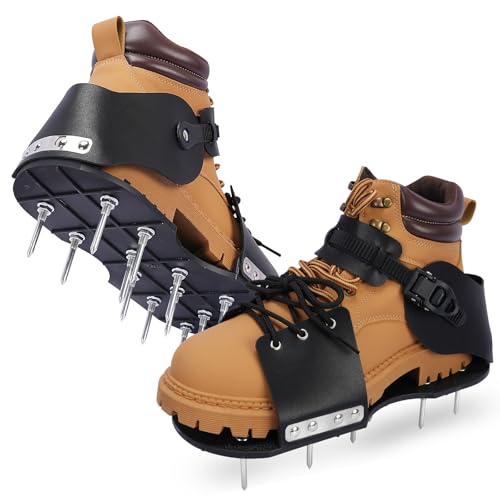 HFH Lawn Aerator Shoes for Grass，Aeration Shoes for Lawn，Spike Shoes for Lawn Aerating (Shoelace)