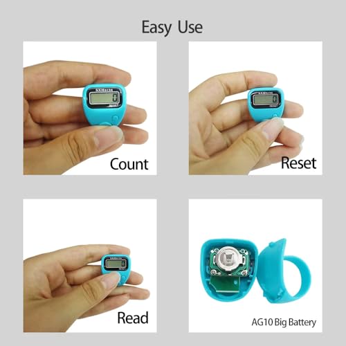 Image of SpiderJuice 99999 5 Digit Multiuse Digital Electronic Portable Mini Hand Tally Clicker Counter Finger Ring Mantra Jaap Device Machine Cricket Umpire Counting Zikr Ziker Dhikr (506)