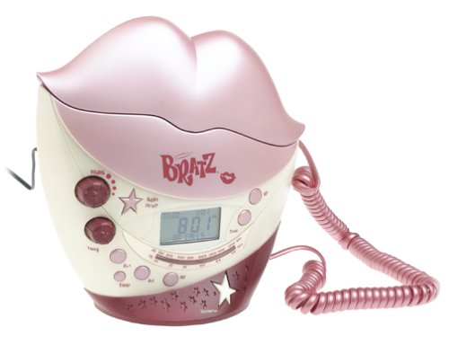 Bratz Plugged in Kissed AM FM Clock Radio Phone