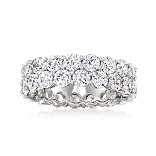 Ross-Simons 5.50 ct. t.w. CZ 2-Row Eternity Band in Sterling Silver