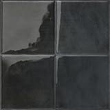 Smart Tiles Klebefliesen Küche und Bad – Zellige Schwarz, Fliesenaufkleber 3D, Küchenrückwand Selbstklebend, Wandpaneele, 5 Fliesen (22.86x22.86 cm), Einfach zu Montieren, Wasserfest, Made in Kanada