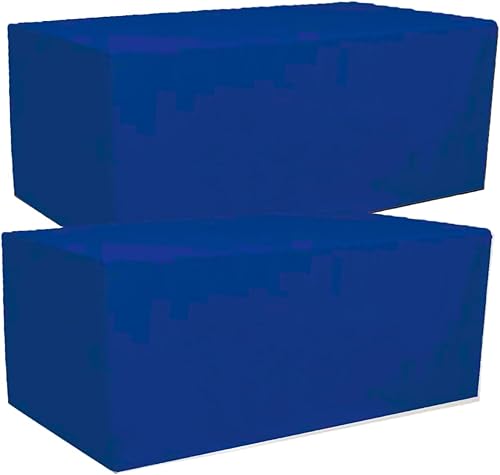 Miniatura 6 de Paquete de 2 manteles rectangulares ajustables de poliéster de 8 pies de largo x 30 pulgadas de ancho x 30 pulgadas de alto, para banquete de boda y