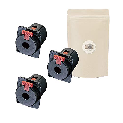 X3 Embase Connecteur Femelle Prise Gros Jack 6.35mm Stereo 100% Metal avec Verrouillage a Souder pour Enceinte Ampli Caisson Audio - ADAPTOUT MARQUE FRANÇAISE