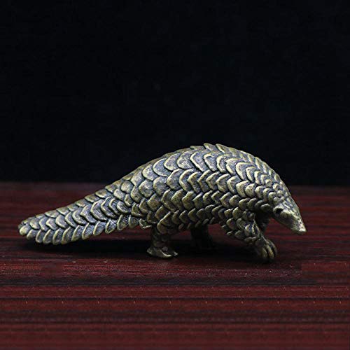 Statue de pangolin en laiton massif pour décoration d'intérieur raffinée