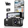 Dash Camera for Cars, 4K+1080P Dash Cam Front and Rear with 5G WiFi, Built-in 32GB Card, Night Vision, G-Sensor, Loop Recording, 24H Parking Mode