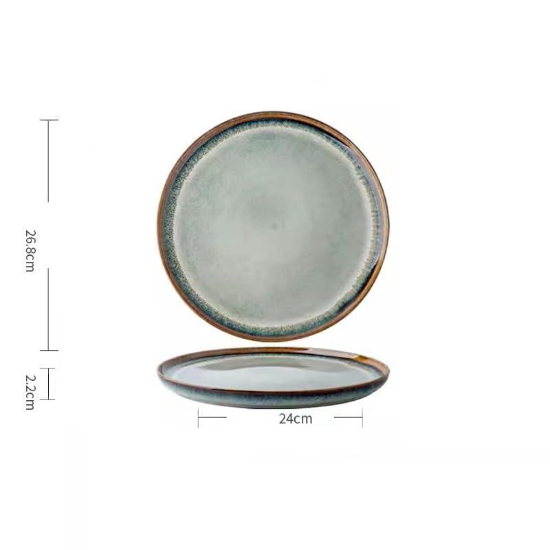 Talerze do makaronu, ceramiczne, deserowe, zastawa stołowa, retro, ceramiczny, zachodni talerz do steków, miska na makaron, talerz deserowy, miska na owoce, salaterka, duże talerze obiadowe,