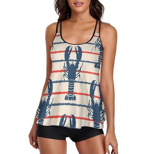 Maillot de bain tankini homard pour femme cherchant confort et silhouette galbée