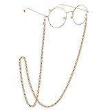 EPIRORA Cadena para gafas de sol para mujeres y hombres, correa para gafas de sol, soporte para máscara facial, cadena de bordillo, cadena antipérdida, para retenedor de gafas, Oro rosa, 1 unidad, 75