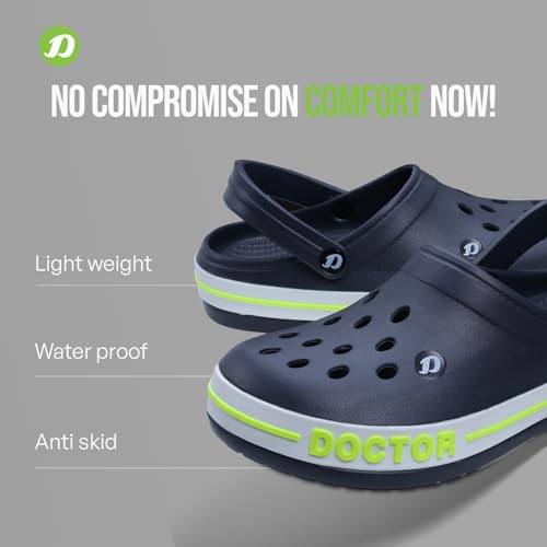 Image of DOCTOR EXTRA SOFT Men's Ultra Soft Casual Clogs /Sandals with Adjustable Back Strap for Adult | Comfortable | Light Weight | Stylish & Anti-Skid | Waterproof & Everyday Use Mules for Gents & Boys D-502