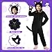 GIFTINBOX Cat Costume For Girls, Black Cat Noir Costume, Zip-Up Hooded Onesie for Kids Dress Up, Role Play Halloween Costumes for Kids Girls 5 6 7 8 9 10 11