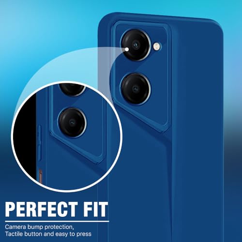 Image of WOW IMAGINE Slim Back Cover for iQOO Z9 Lite | Vivo T3 Lite 5G | Y18t | Y18 | Y18e | Y03 | Y28s | Blade Series Ultra Thin Case | Camera Protection | Soft Matte Silicone Flexible Mobile Case - Blue