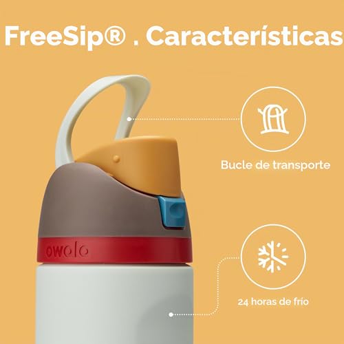 Miniatura 4 de Owala Freesip Botella Agua Acero Inoxidable Con Pajita, 710 Ml - Botella Térmica A Prueba De Fugas Para El Deporte Y Los Viajes, Sin Bpa, Boneyard