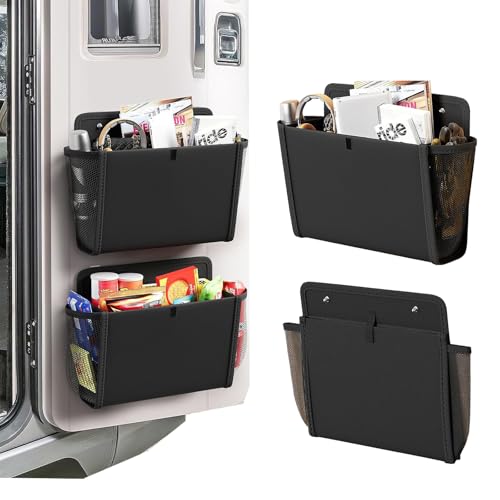 Wohnmobil Organizer, 2 Stück Hängeregal für Camping und Küche, Schwarz, Wandtasche, Platzsparend, Wohnwagen Deko