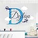 Ziruixiong Aviones Con Nubes Nombre Personalizado De Los Niños Avión Nubes Calcomanía Decoración Infantil Decoración De La Habitación De Los Niños Vinilo Etiqueta De La Pared 60X95Cm