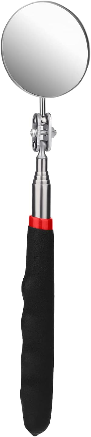 SAVITA Telescoping Inspection Mirror,Telescopic Mirror Tool with Extended Handle Machine Tool Inspection Mirrors for Checking Vehicle Condition(9.3-21.7Inch Handle)